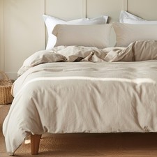 French Linen Duvet Cover Set 3-Piece Queen 88"x92" - Soft Comfortable Lin...