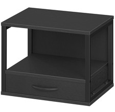 2-Tier Desktop Printer Stand with Drawer, Under-Desk Printer Table with Storage