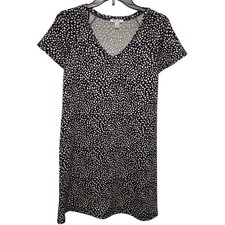 Nine West Blue and Tan Print knit dress, black/white XS