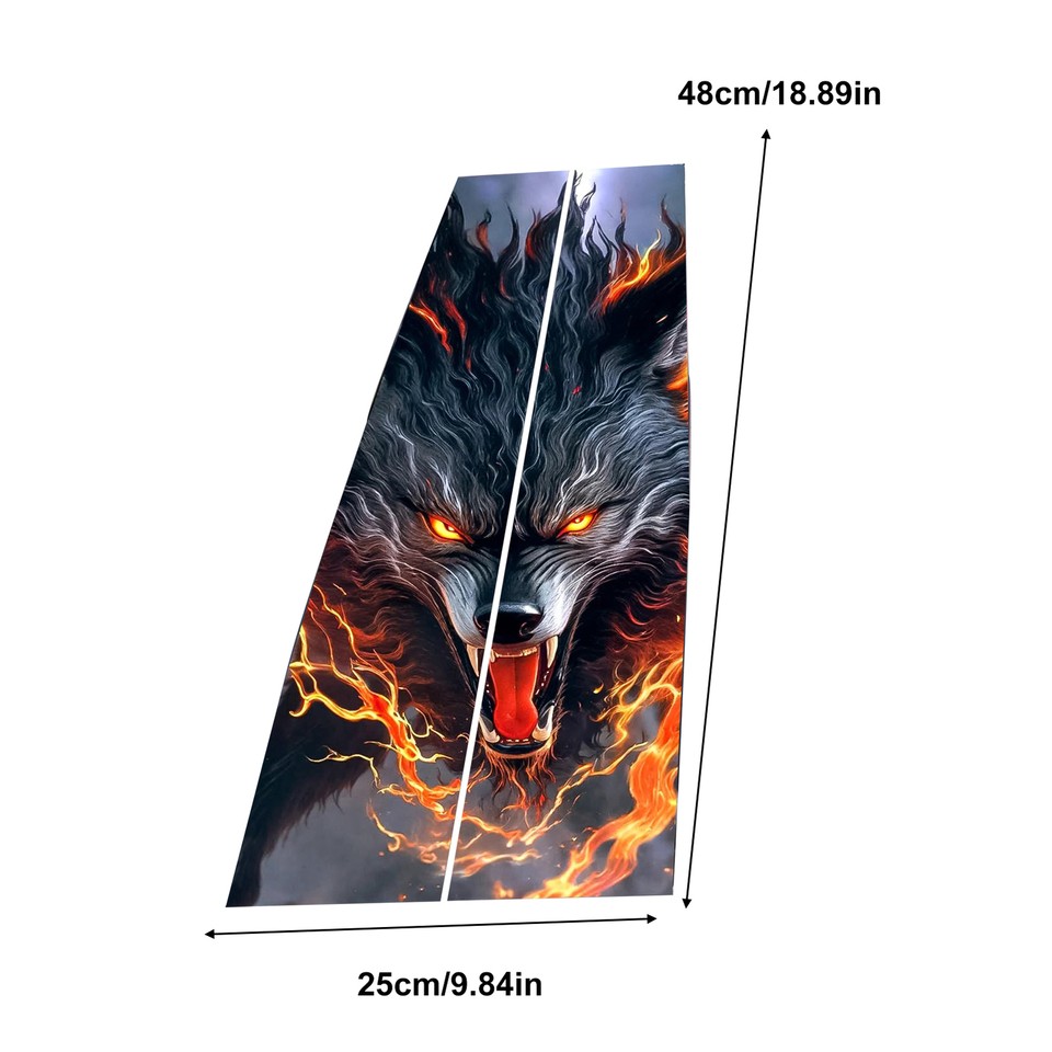 Car Center Pillar Sticker Car Door Pillar Decals Black Wolf Engulfed In sticker eBay