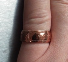 Goldbarons Handcrafted Irish Half Penny Coin Ring W/ Clearcoat Copper Jewelry