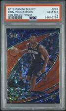 2019 Select Courtside #297 Zion Williamson Red Disco Prizm 26/49 PSA 10 RC