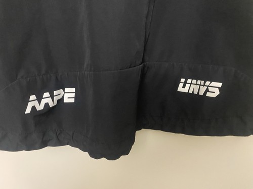 AAPE A Bathing Ape Windbreaker Jacket Mens Large Black Graphic Zip Up - Picture 11 of 24