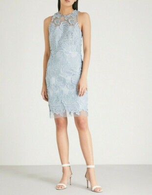 New Reiss meghan floral lace dress Grey Blue 2 MSRP $475 | eBay