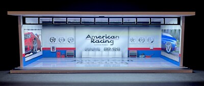 Amr Racing Theme Parking Model Diorama Garage LED Light FOR Hot Wheel 164