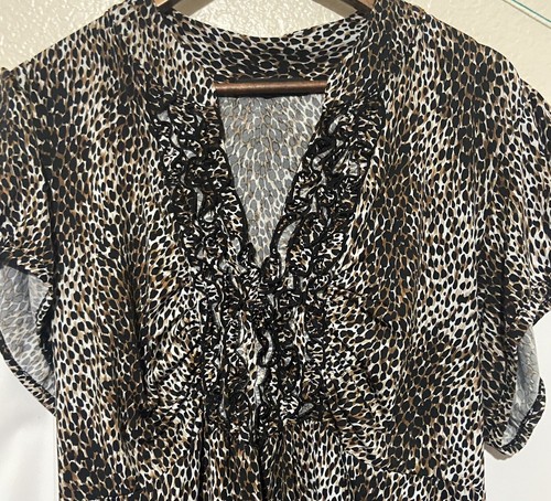 Heart Soul Women's Size 4X Leopard Print Short Sleeve Stretch - Picture 5 of 6