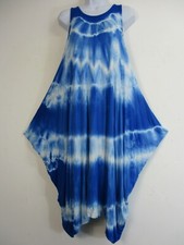 NEW PLUS SIZE ONE SIZE TIE & DYE LAGENLOOK ITALIAN DRAPE DRESS IN 8 COLOURS