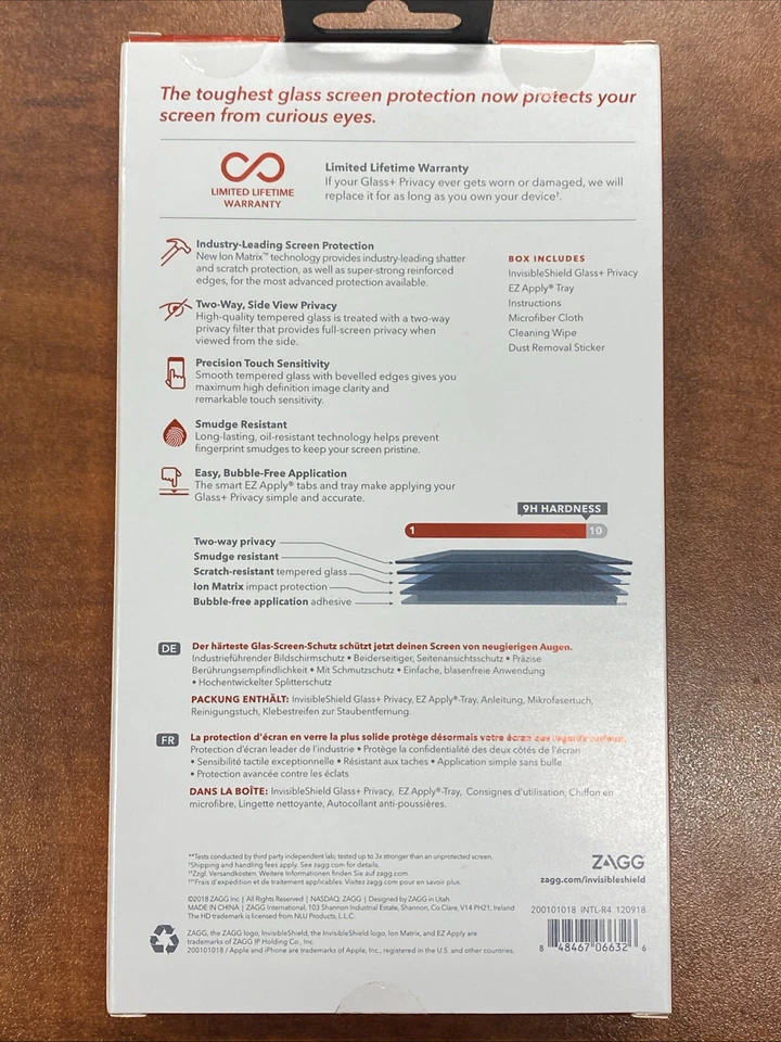 ZAGG iPhone XS / X/ 11 Pro Invisible Shield 360 Protection Glass Screen Privacy - Image 2 of 2