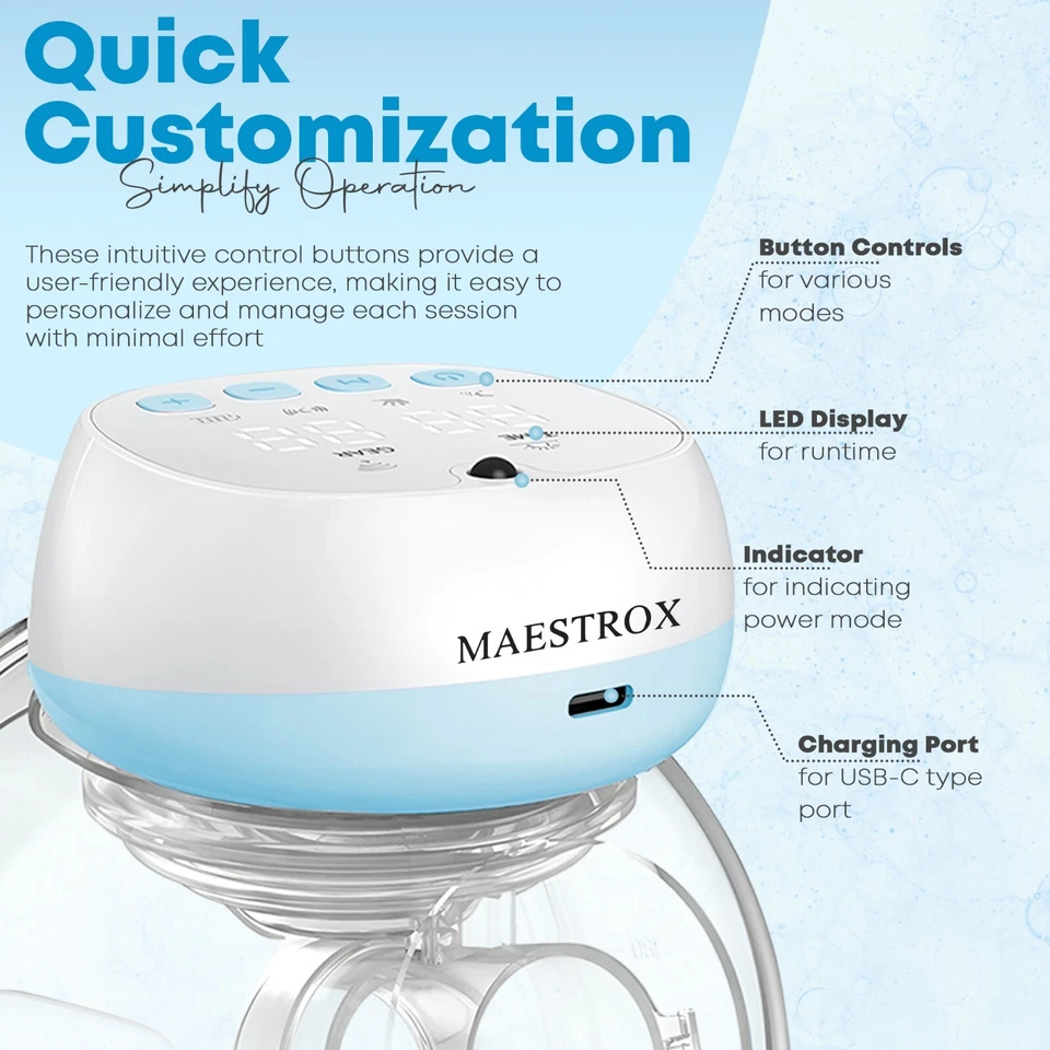 2pcs Electric Breast Pump with Complete KIT, 3 Modes, 30 Levels  & Long Battery - Image 4 of 4