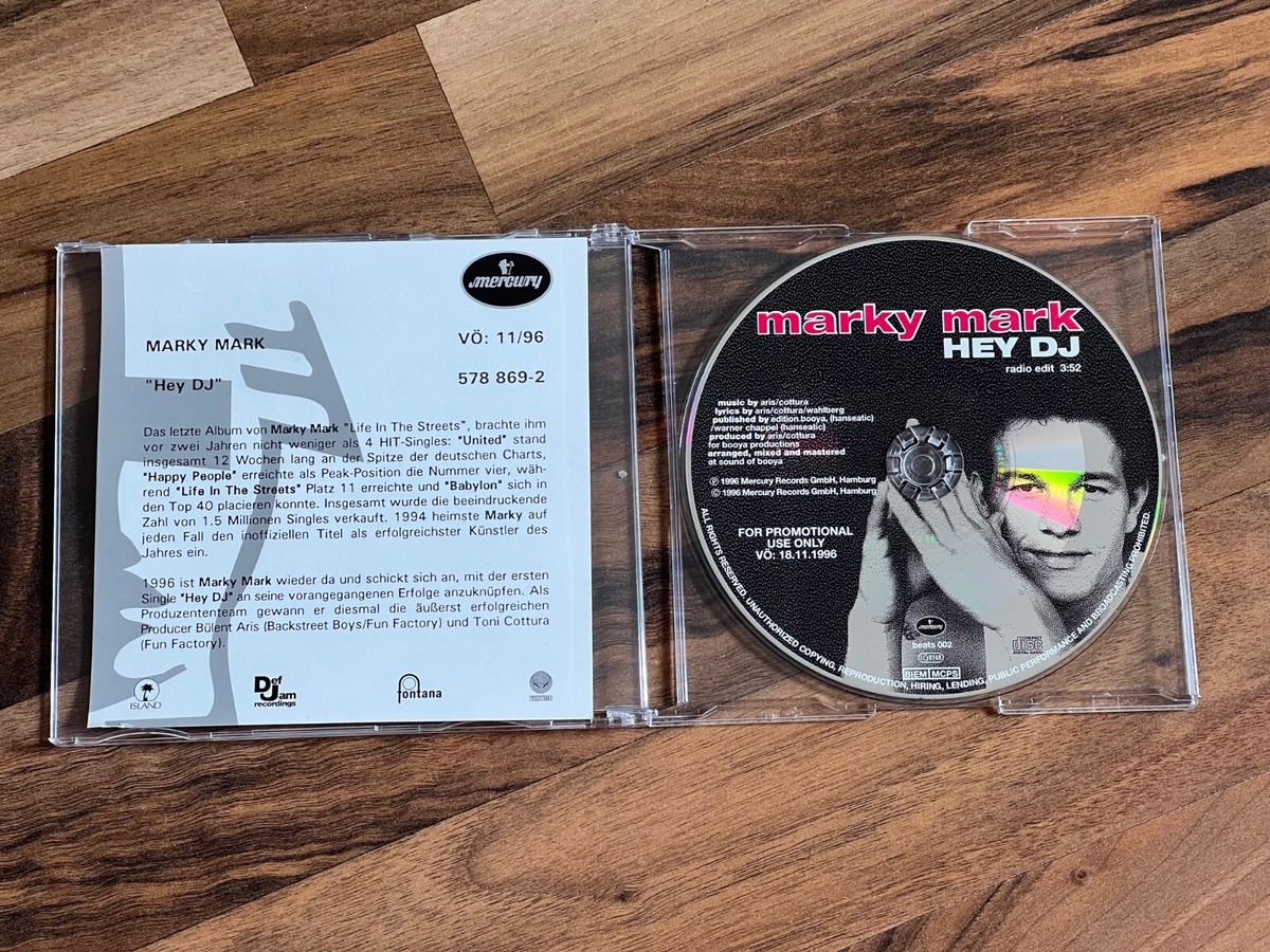 MARKY MARK wahlberg Hey DJ 1996 GERMANY promo CD single with promo 