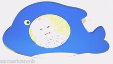 Baby Kids Photo Frame Wooden 9.5x5.5 Blue Sea Ocean Dolphin Table Top Picture