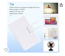 3 Way Flat Wall Plug Outlet Adapter - 2-Prong Swivel Mini Indoor Wall Tap Plug
