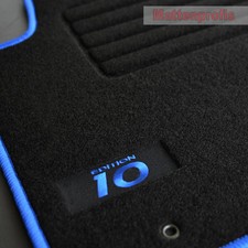 Mattenprofis Velours Fußmatten Logo blau für Hyundai i10 ab Bj. 2013 -