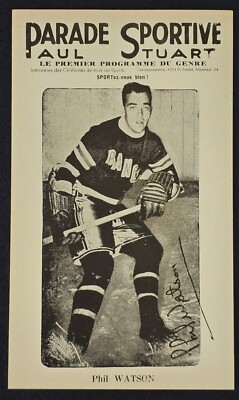 1943-48 PHIL WATSON NEW YORK RANGERS PARADE SPORTIVE by PAUL STUART HOCKEY PHOTO