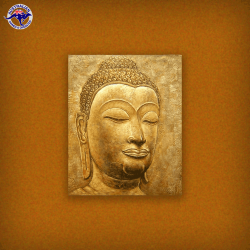 BUDDHA OIL PAINTING RELIGIOUS ART ON CANVAS GOLD COLOR HAND PAINTED - Bild 2 von 6