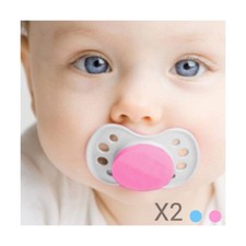 Pack de 2 tétines pour bébé - Sucette Couleur - Rose