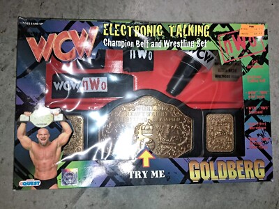 WCW Goldberg Electronic Talking Champion Belt & Wrestling Set 1998 NEW SEALED