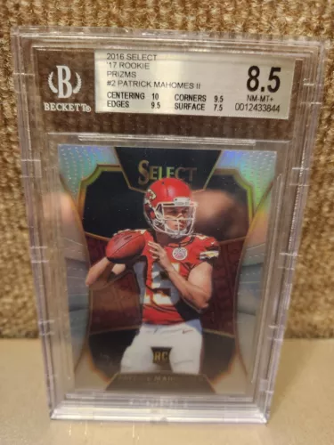 2016 Panini Select 2017 XRC Silver Prizm #2 Patrick Mahomes II RC BGS 8.5 POP 12