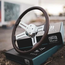 18" Chrome Spokes Wood Grip, 5 Hole MACK WESTERN STAR VOLVO PETERBILT KENWORTH