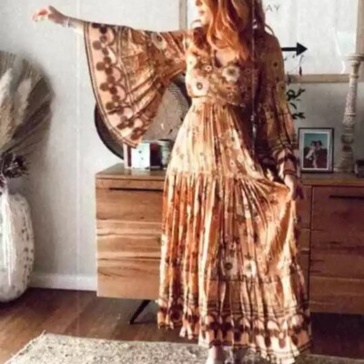 NEW SPELL & THE GYPSY COLLECTIVE Sz XS BUTTERCUP LONG SLEEVE GOWN