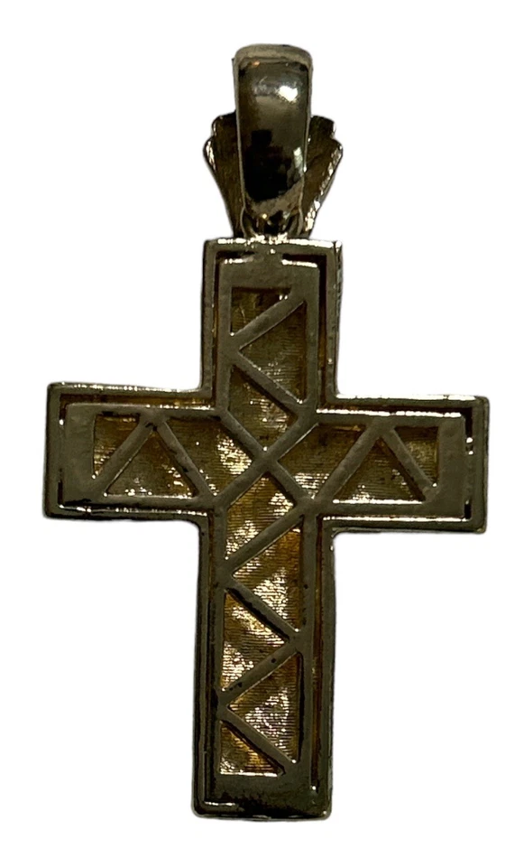 Colgante Cruz Contorno Negro Tono Dorado Vintage Para Hombre Circonita cúbica Usado Foto 2 de 4