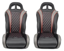 RED (PAIR) Polaris RZR 1000 / Turbo Seats by Aces Racing RED 