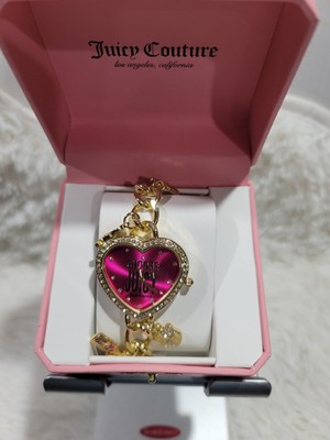 Juicy Couture Pink Dial Charm Bracelet Watch with Heart Charms juicy couture charm watch products for sale | eBay main image 3