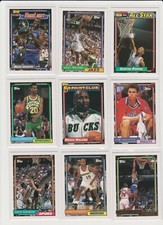 1992-93 Topps Basketball NM you pick base stars RC rookie inserts Hall of Famers