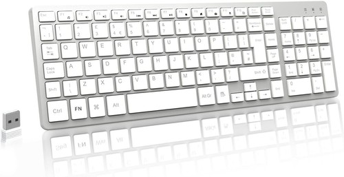 LeadsaiL KF12 Wireless Keyboard, Ultra-Thin 2.4GHz USB Computer Keyboards - 第 1/7 張圖片