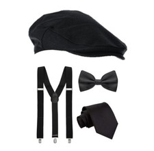 Mens Flat Cap Baker Boy Cap Tweed Vintage Gatsby Peak Hat Gangster Costume