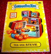 2021 Topps Garbage Pail Kids Go On Vacation "TEE~VEE STEVIE" #90a Yellow Border