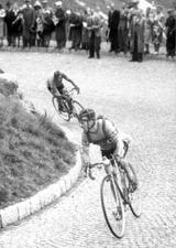 Kubler and Robic on the ascent to the Susten Pass 1948 Switzerland Old Photo