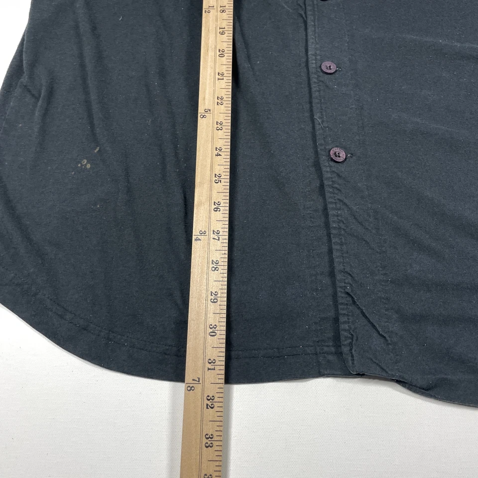 Camisa masculina vintage iniciante com botões tamanho XL estilo beisebol sem mangas preta - Imagem 3 de 4