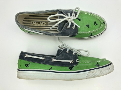 Green Plaid Boat Deck Shoes 