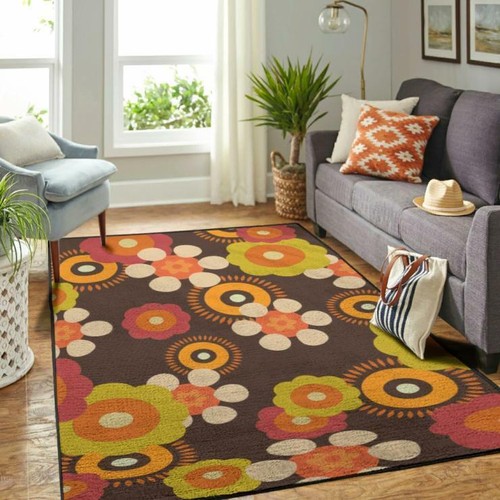 1970s Earthtones Daisy Area Rug By RetroMaggie eBay