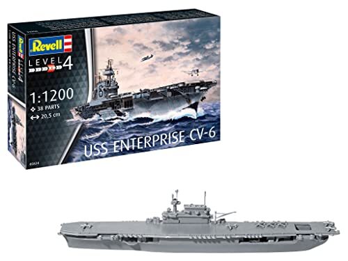 Tescoma- Revell 1:1200-USS USS Enterprise CV-6, Colore Non Verniciato, (K4p)