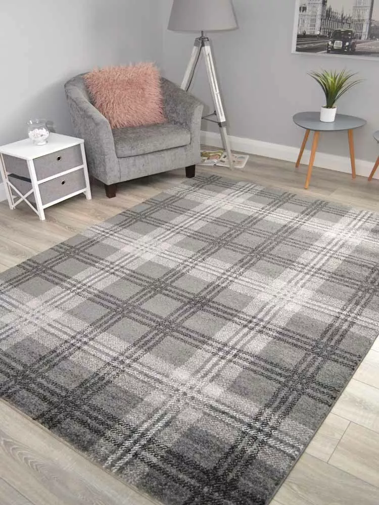 Grey tartan carpet outlet