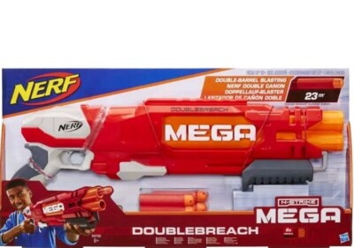 Nerf N Strike Mega Doublebreach  bis zu 23 Meter Schussweite, inkl. 6 Mega Whist