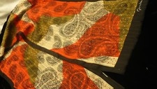 Giordani singed paisley long scarf 10" X 53" kerchief S152