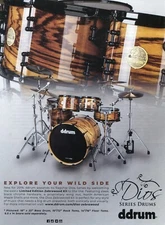 2019 Print Ad of ddrum Dios Series Zebrawood Drum Kit