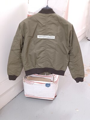 ABERCROMBIE & FITCH CROPPED BOMBER JACKET COAT OLIVE GREEN MENS