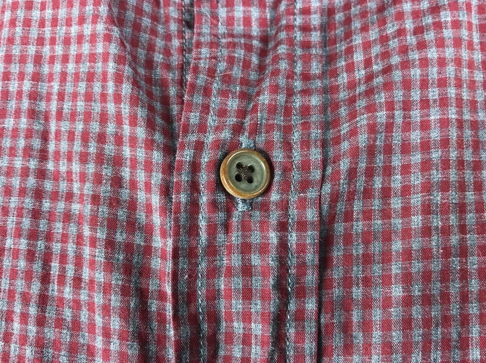 Camisa L/S Para Hombres Scott James Grande 16.5 Gris Granate Mini Cuadros Algodón Lavado Foto 3 de 4