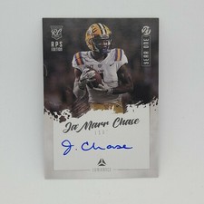 JA'MARR CHASE 2021 PANINI LUMINANCE ROOKIE RPS YEAR ONE BLUE INK AUTO RC SSP