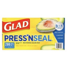 Glad Press'n Seal Food Plastic Wrap 280 sq. ft., 140 Sq. Ft / Roll , 2 Rolls. 