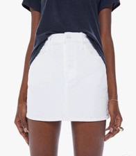 Mother - The Vagabond Mini Skirt in Fairest of Them All Size: 24 Color: White