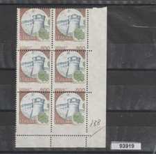 1980 ITALY VARIETY CASTLES L. 500 SESTINA WITH LOW VALUE MF93919