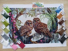 Bead Embroidery Kit Owls Birds Beadwork Beading kit Beaded Stitching DIY