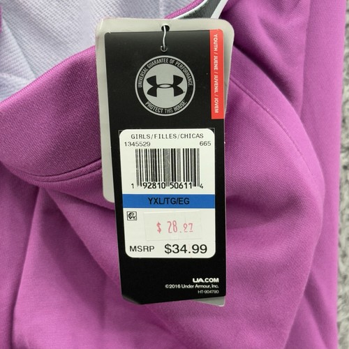 Under Armour Logo Youth Extra Large YXL Girls Pink Joggers Activewear Pants - Picture 3 of 9