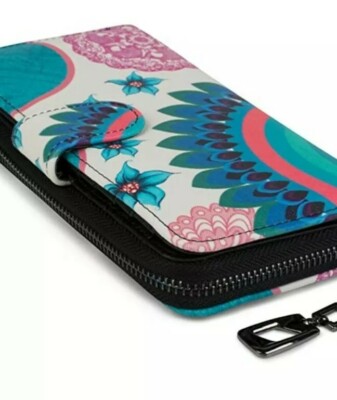 Portafoglio Donna Con Stampa Etnica E Fiori - Chiusura A Cerniera, Multi Scomparti - Foto 4