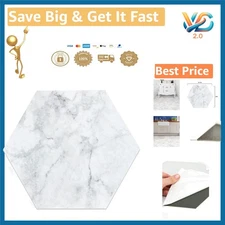 Milena Gray Peel & Stick Hexagon Vinyl Floor Tiles 10 Pack New